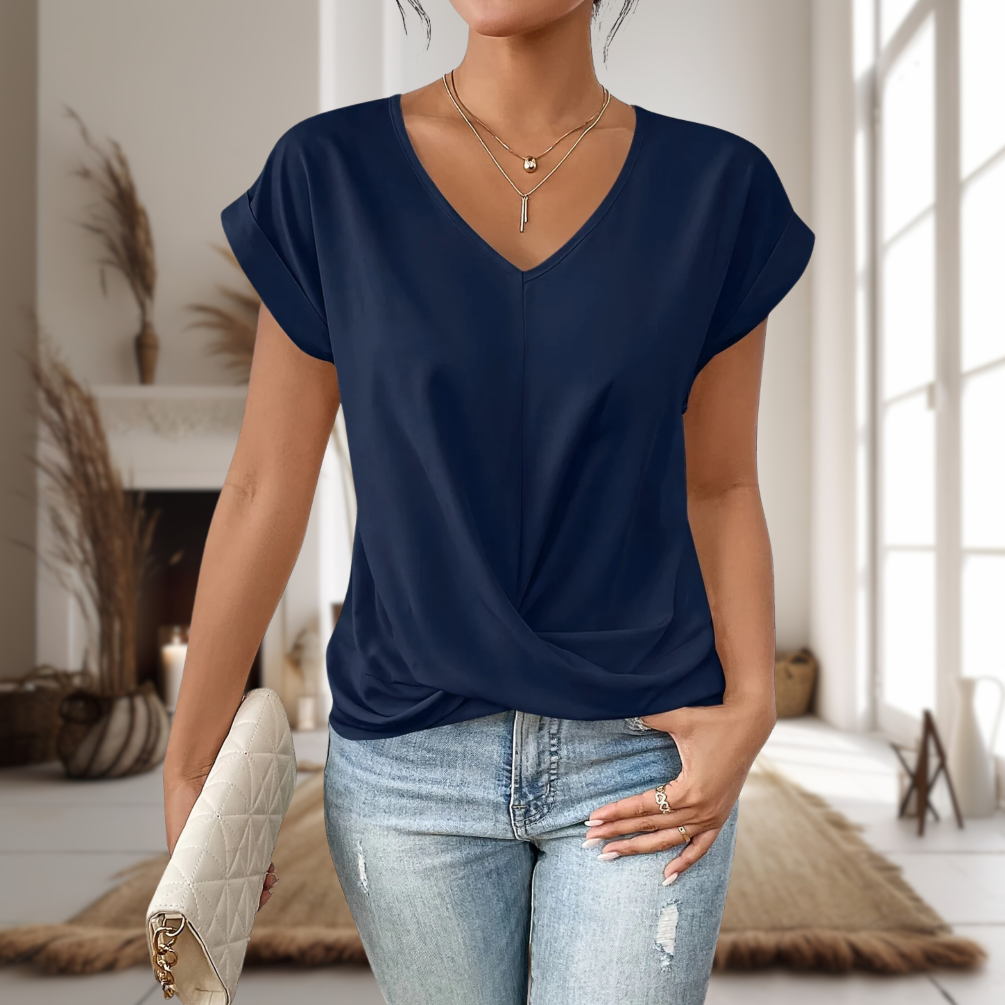 Sweetheart Neck T-Shirt for Women | Lightweight Summer Top