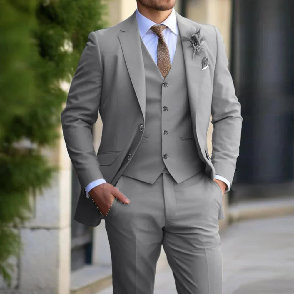 Champagne 3-Piece Suit for Men | Blazer Waistcoat and Trousers Set