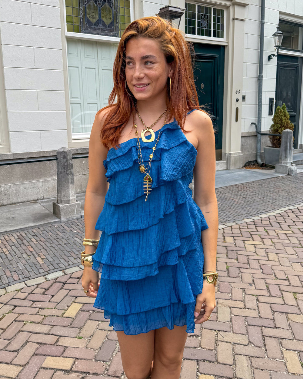 Asymmetric Ruffle Mini Dress for Women | Single Shoulder Strap Summer