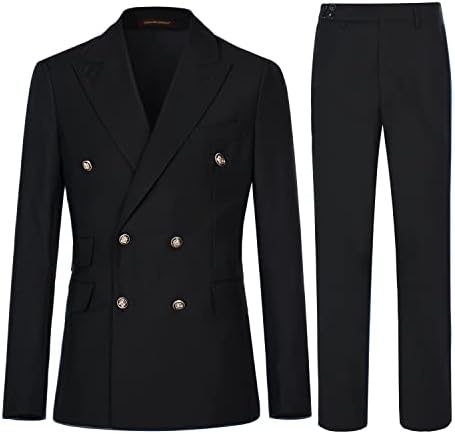 Double Breasted Slim Fit Two Piece Suit Set for Men | Wedding and Business