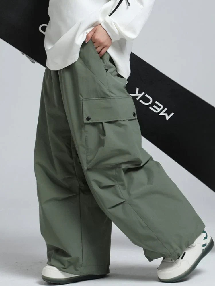 Loose Fit Baggy Cargo Snowboard Pants for Men | Winter Sports Multi Pocket