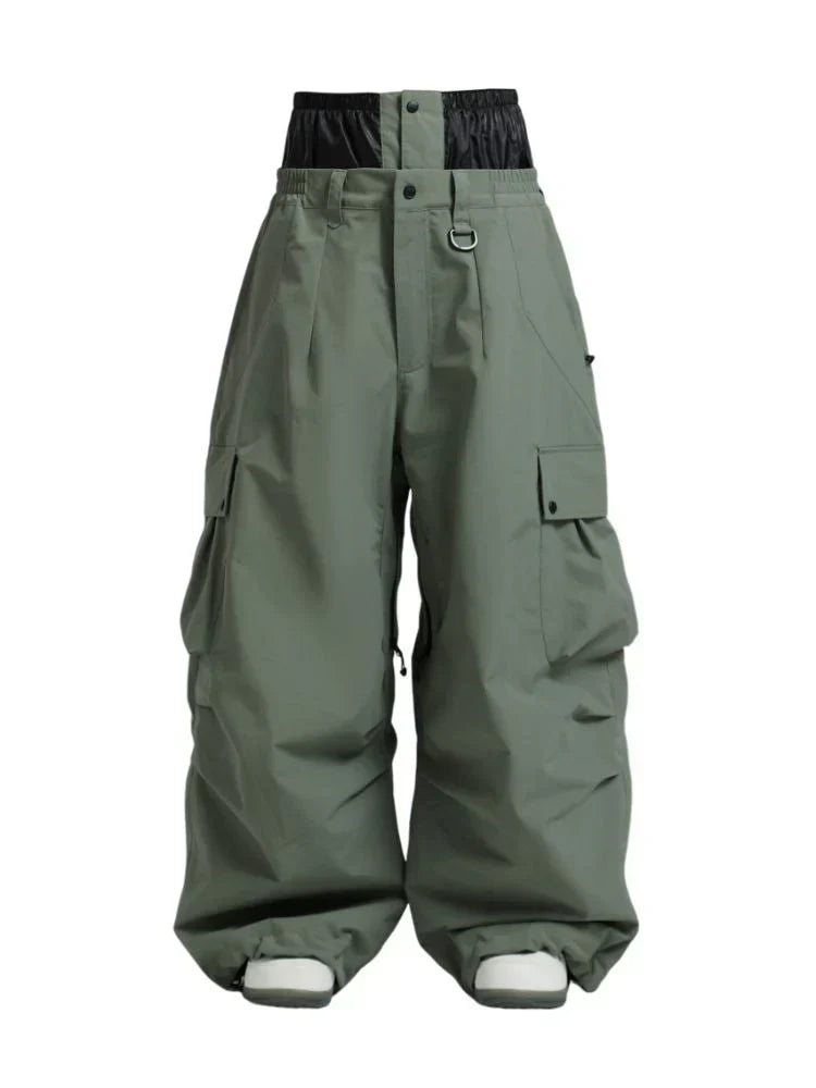 Loose Fit Baggy Cargo Snowboard Pants for Men | Winter Sports Multi Pocket