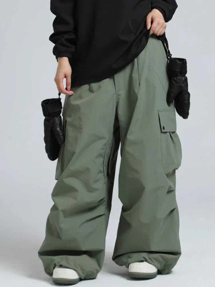 Loose Fit Baggy Cargo Snowboard Pants for Men | Winter Sports Multi Pocket