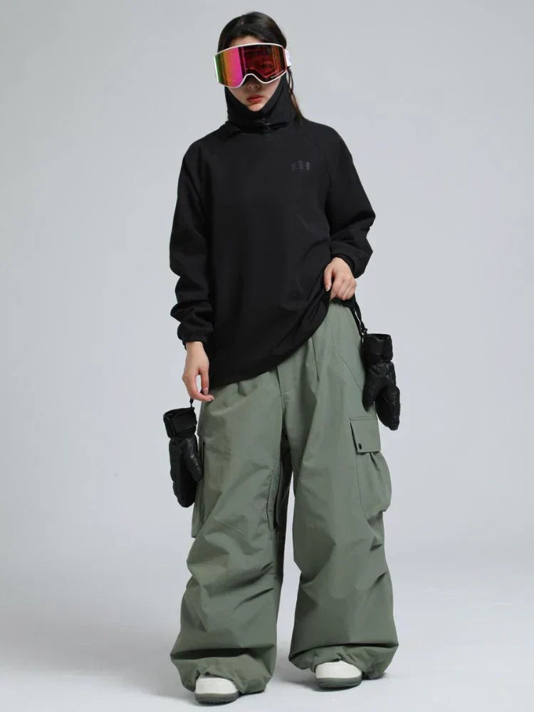 Loose Fit Baggy Cargo Snowboard Pants for Men | Winter Sports Multi Pocket