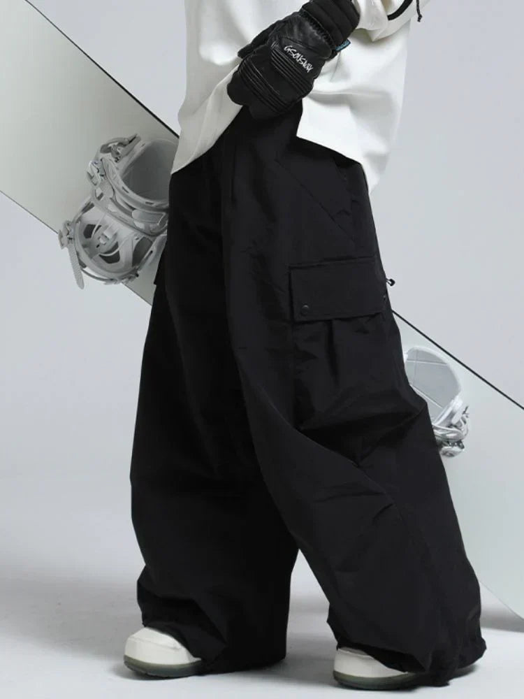 Loose Fit Baggy Cargo Snowboard Pants for Men | Winter Sports Multi Pocket