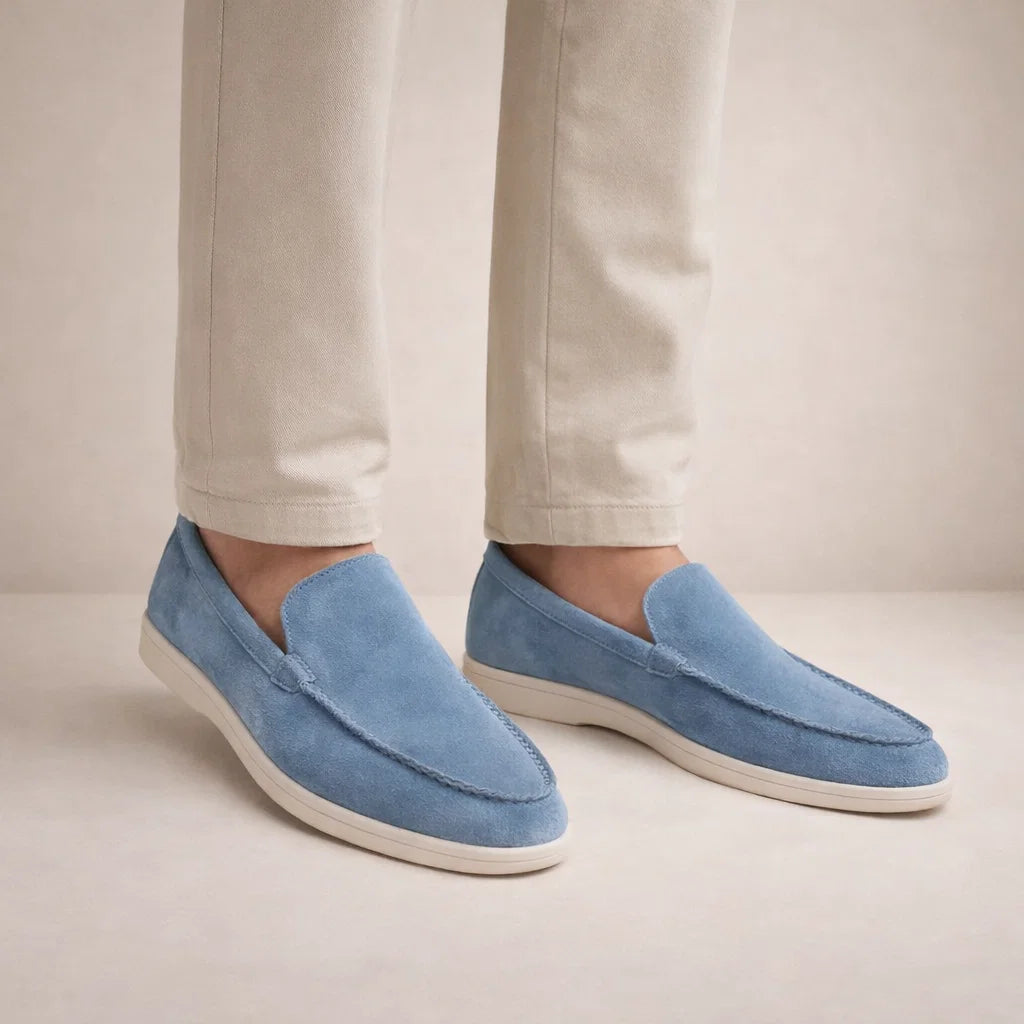Suede Slip-On Loafers for Men Regular Fit Low Shaft