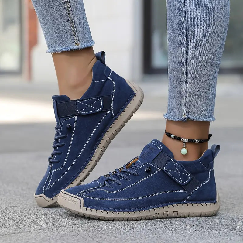 Leather Orthopedic Cushioned Sneakers for Women with Supportive Arch Sole