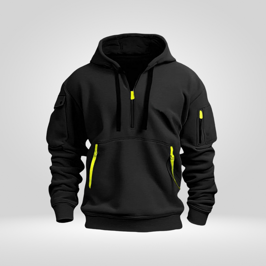 Men's Half Zip Hoodie – Comfortable Urban Pullover with Pockets