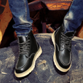 Black Leather Lace Up Vintage Ankle Boots for Men | Weekend Smart Casual