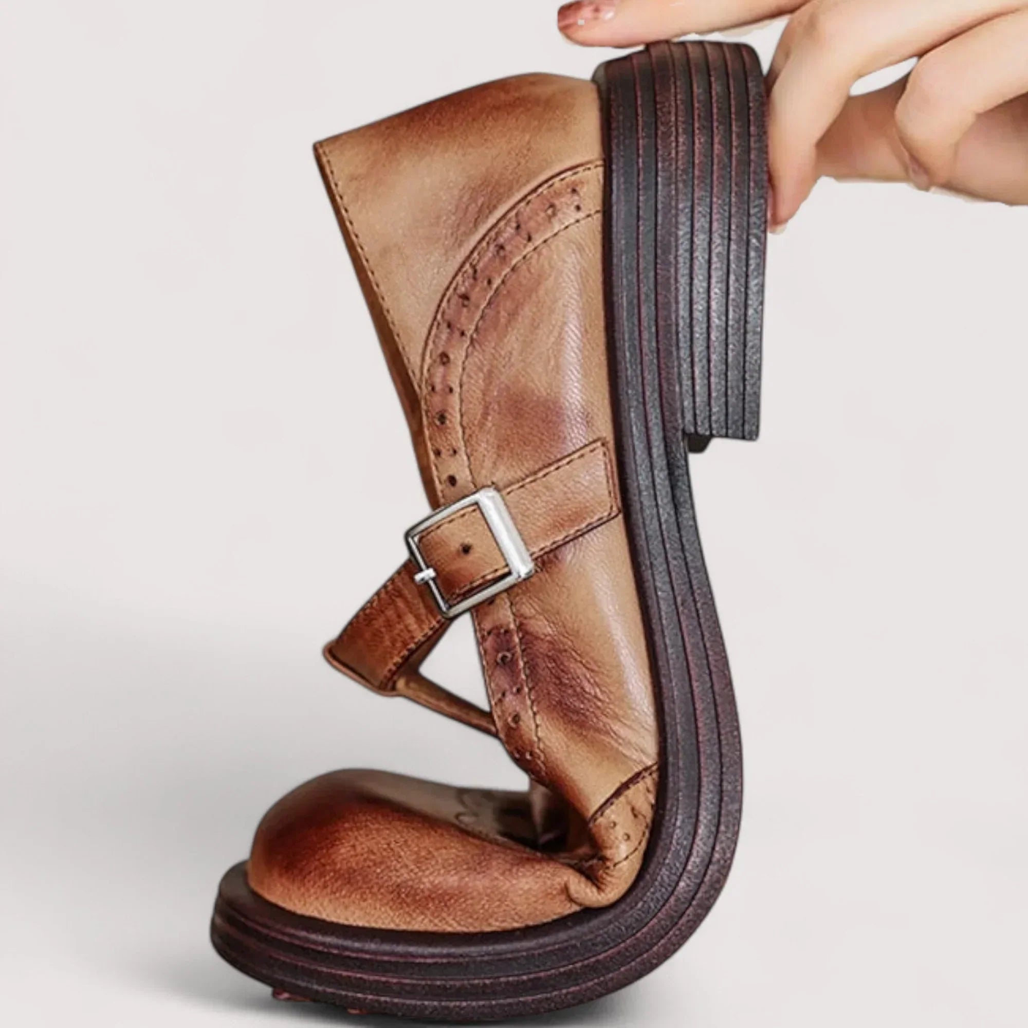 Brown and Black Mary Jane Shoes for Women | Orthopedic Support