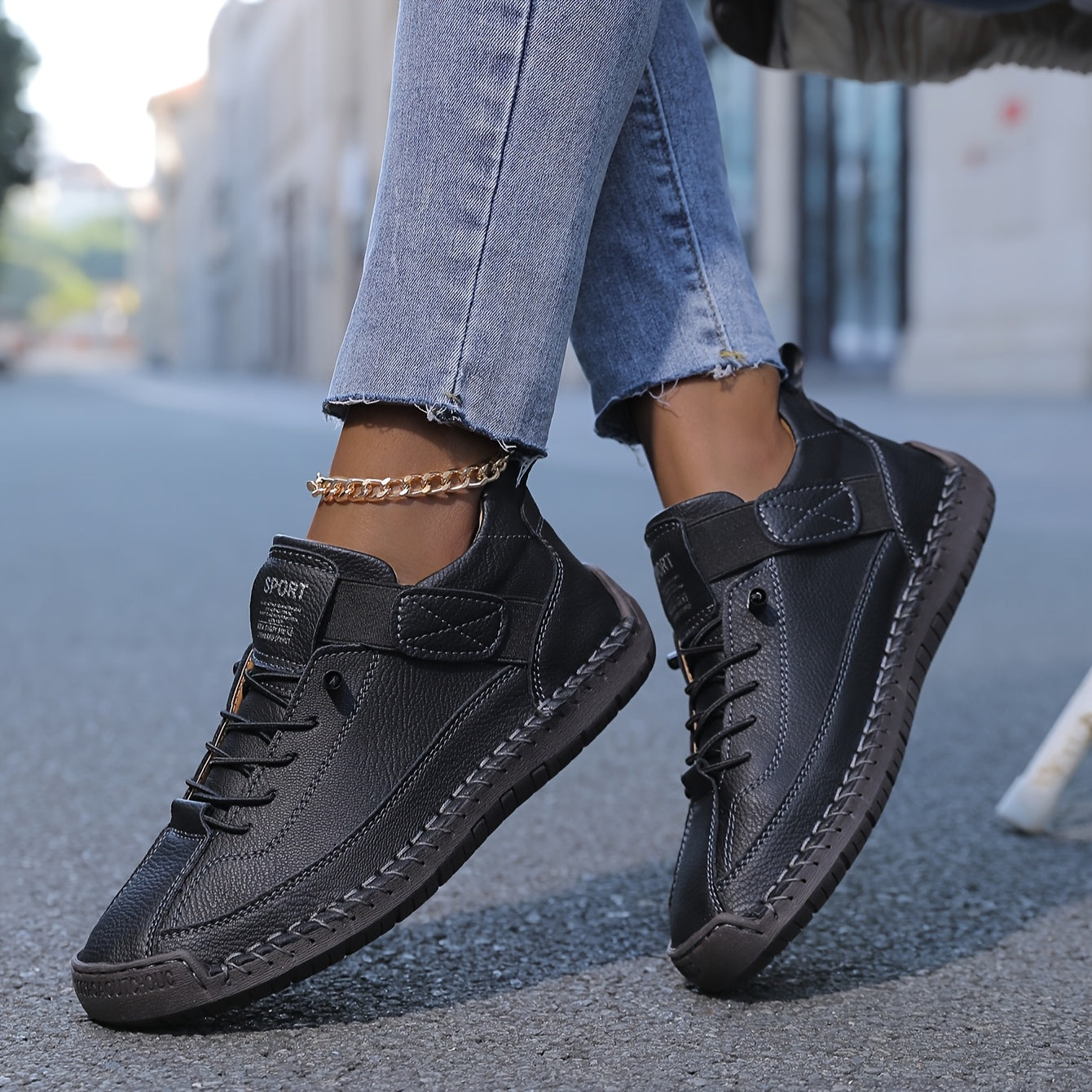 Slip-On Orthopedic Sneakers for Women with Velcro Strap