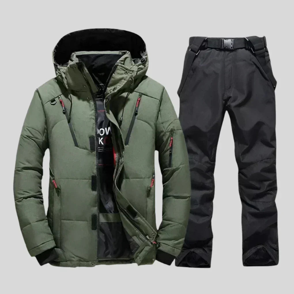Waterproof Two Piece Ski Jacket and Pants Set for Men | Snowboard Winter Wear
