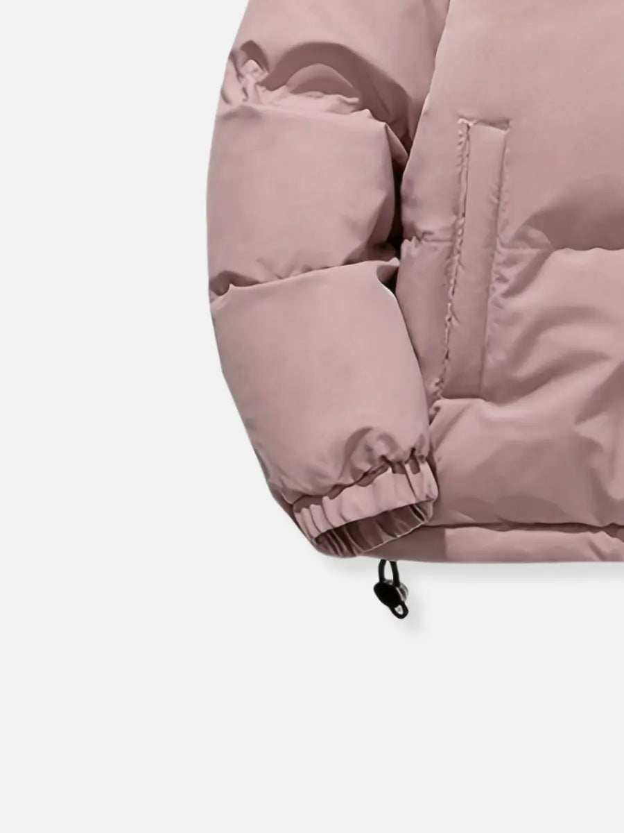Warm Women's Winter Jacket with Zipper | Quilted with Hood