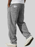 Corduroy Relaxed Fit Drawstring Pants for Men | Adjustable Waistband Casual