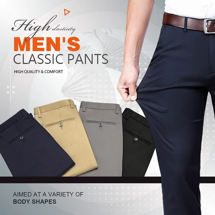Stretch Loose Fit Pants with Elastic Waist and Pockets for Men | Workwear