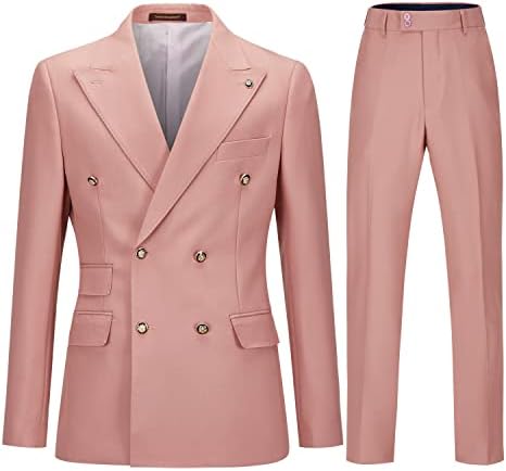 Double Breasted Slim Fit Two Piece Suit Set for Men | Wedding and Business