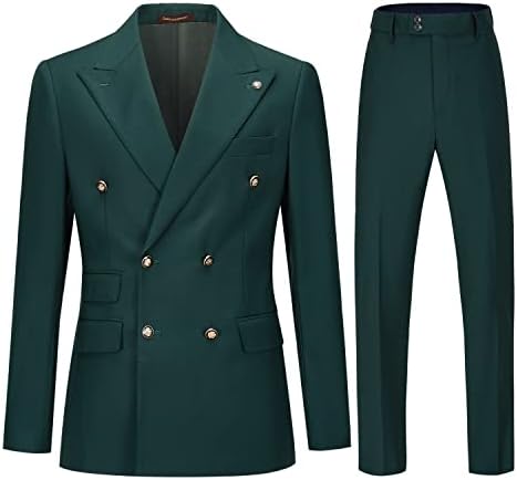 Double Breasted Slim Fit Two Piece Suit Set for Men | Wedding and Business