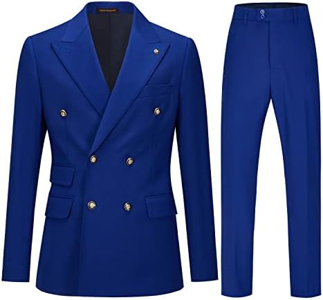 Double Breasted Slim Fit Two Piece Suit Set for Men | Wedding and Business