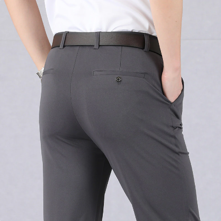 Stretch Loose Fit Pants with Elastic Waist and Pockets for Men | Workwear