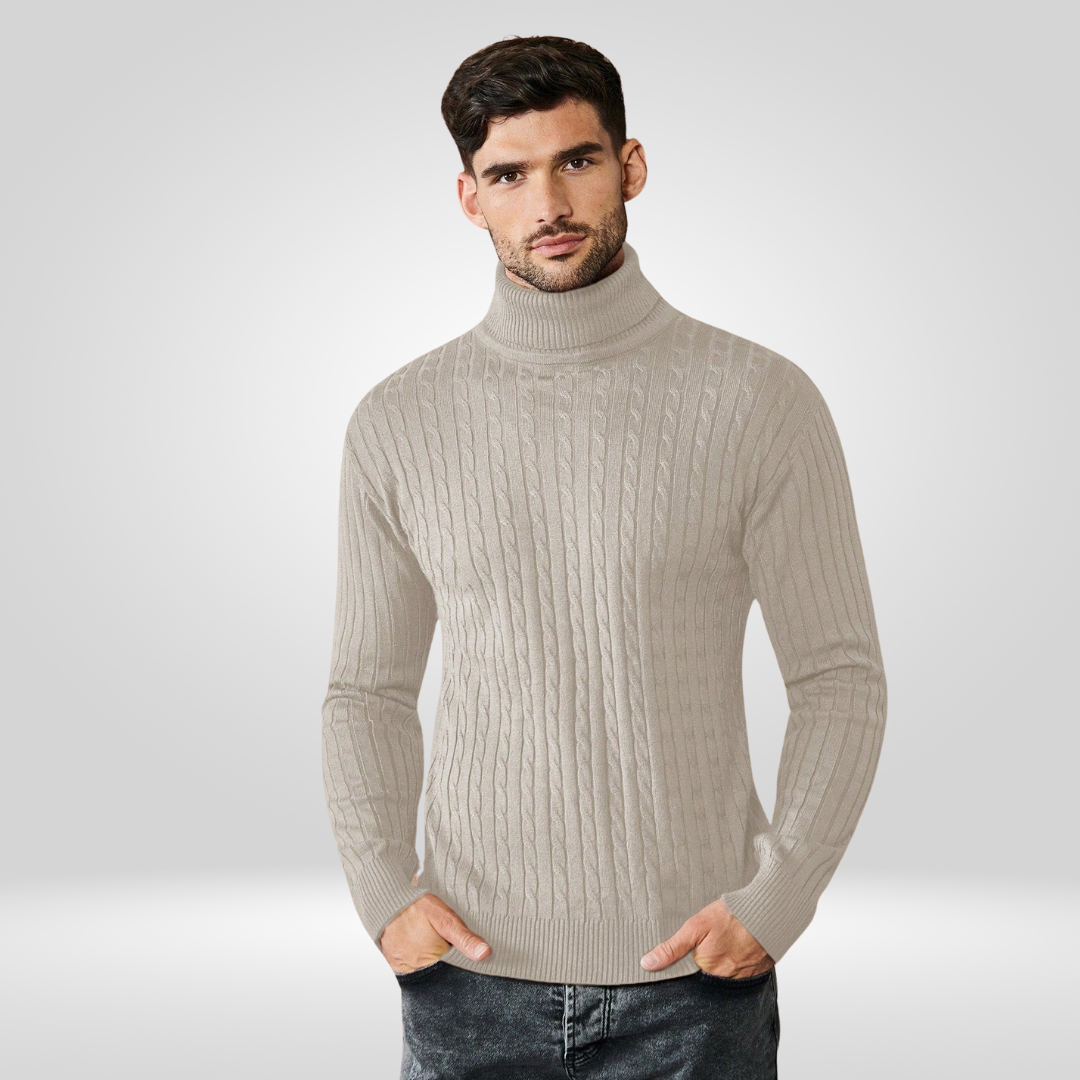 Men's Ribbed Turtleneck – Classic Sweater with Timeless Elegance
