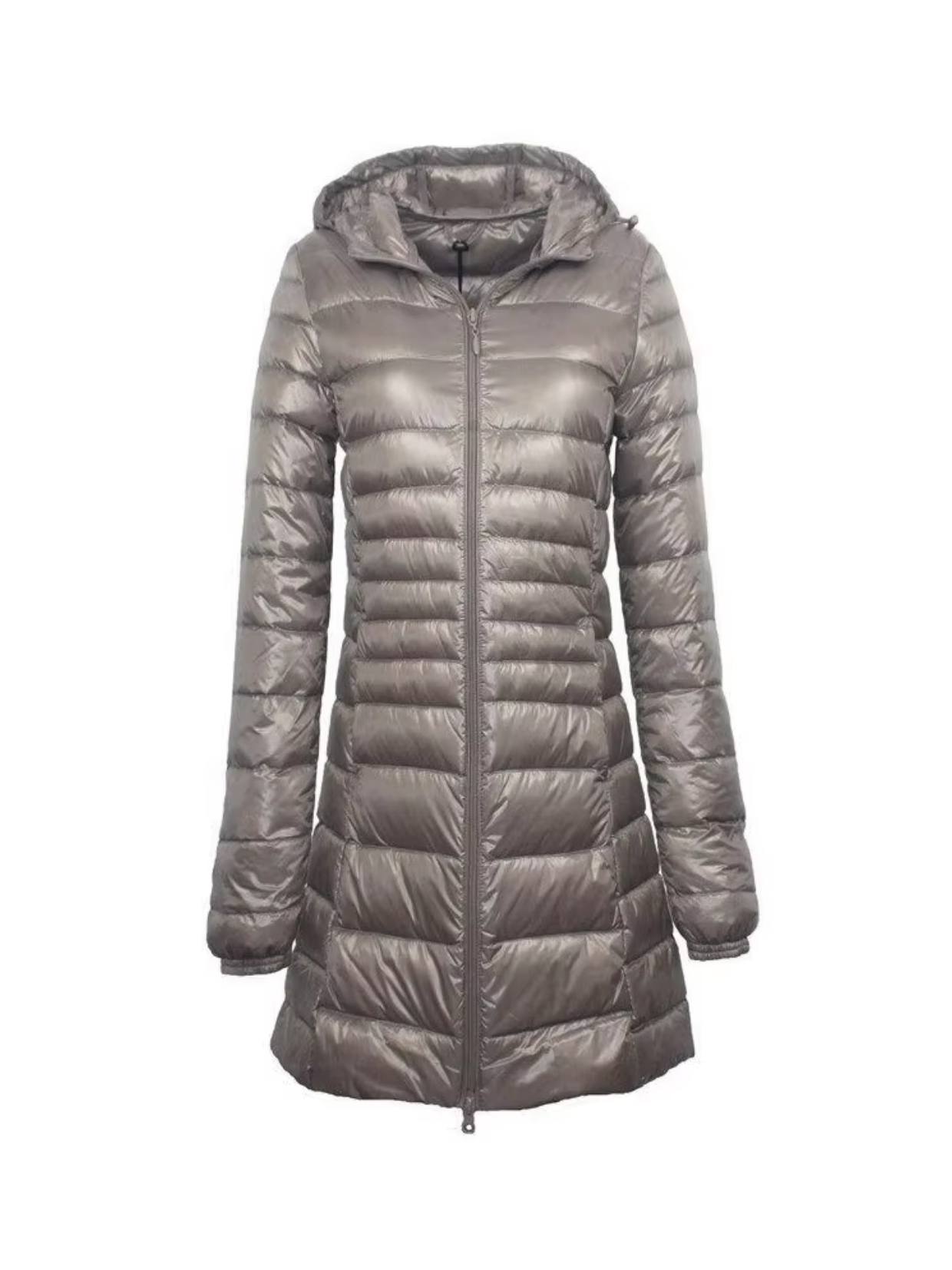 Women's Quilted Winter Jacket | Long Hooded Coat