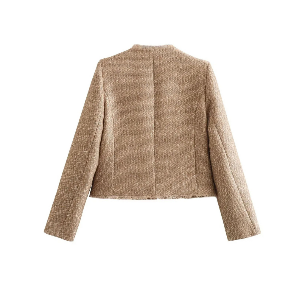Women's Short Button Jacket | Long Sleeve, Warm Style