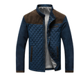 Brown Long Sleeve Zip Front Casual Jacket for Men