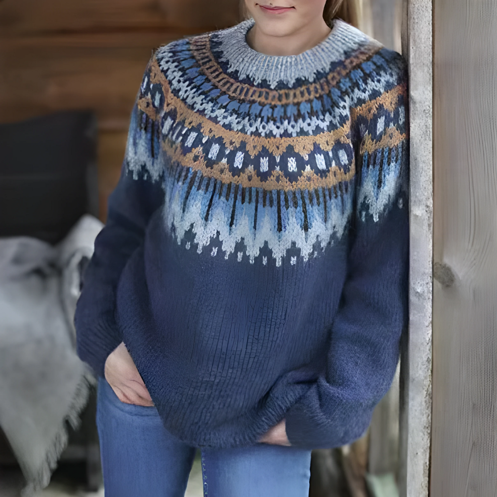 Ladies Fair Isle Winter Sweater | Relaxed Fit and Seasonal Pattern