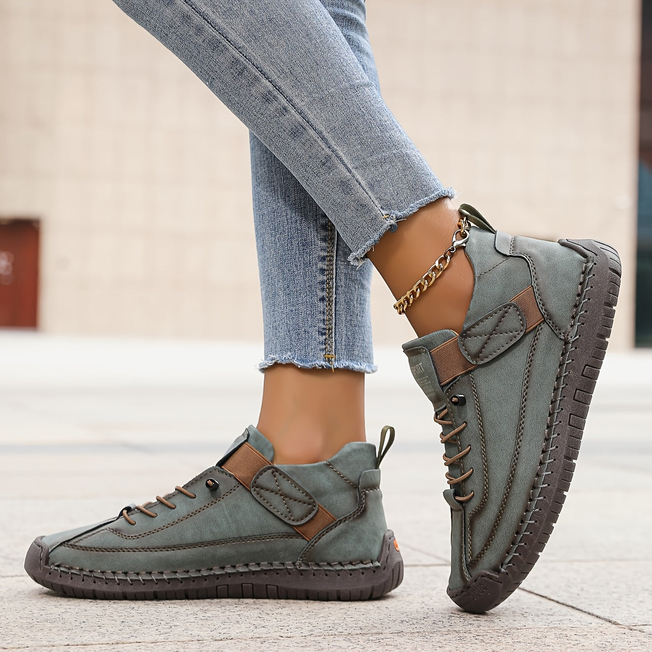 Slip-On Orthopedic Sneakers for Women with Velcro Strap