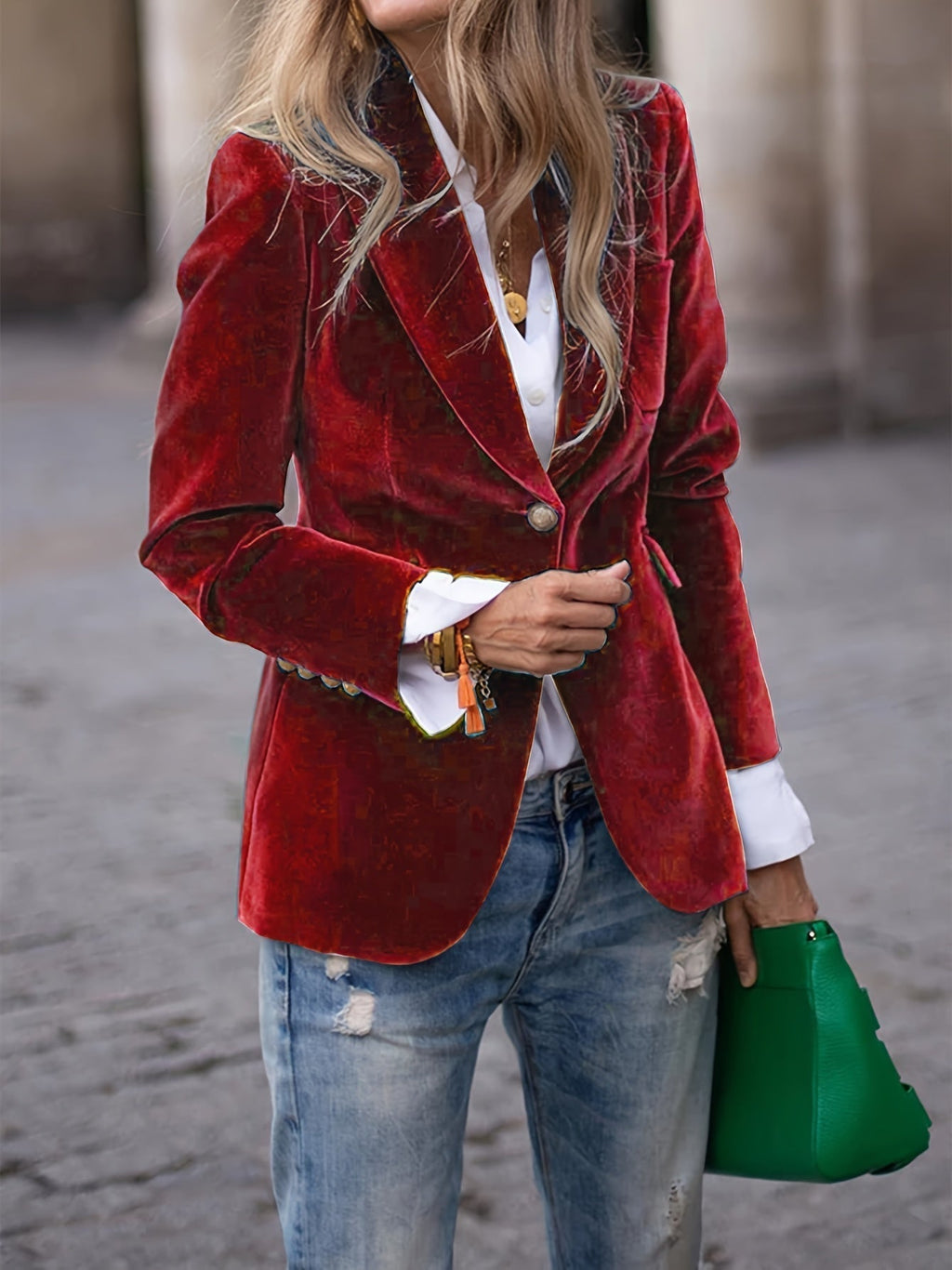 Women's Blazer | Fitted Cut with Long Sleeves