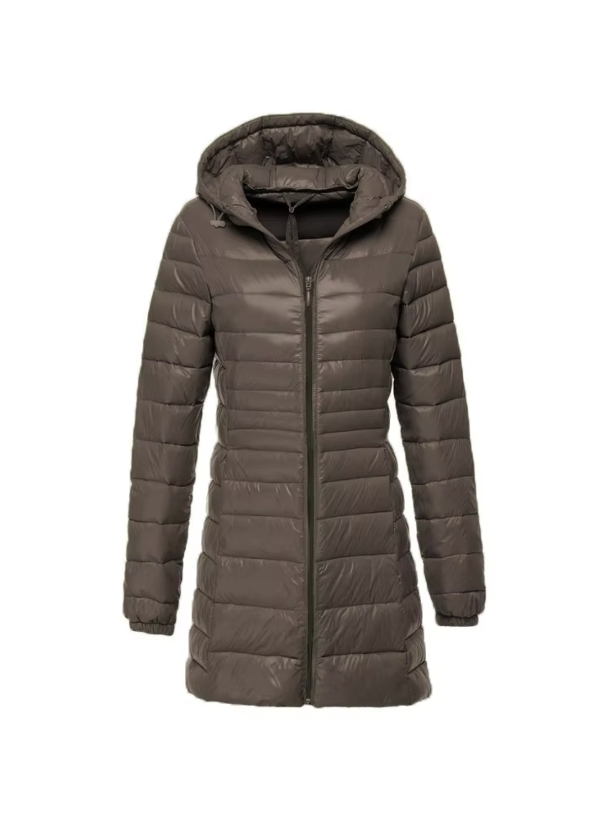 Women's Quilted Winter Jacket | Long Hooded Coat