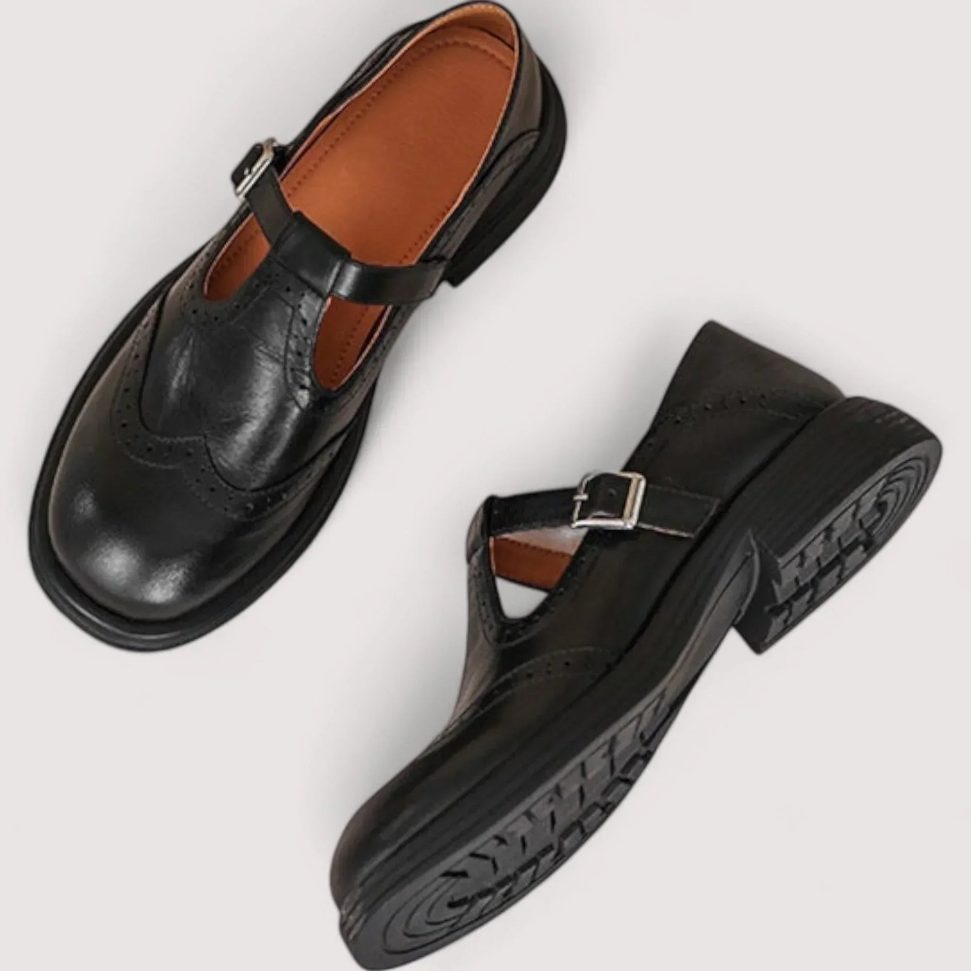 Brown and Black Mary Jane Shoes for Women | Orthopedic Support