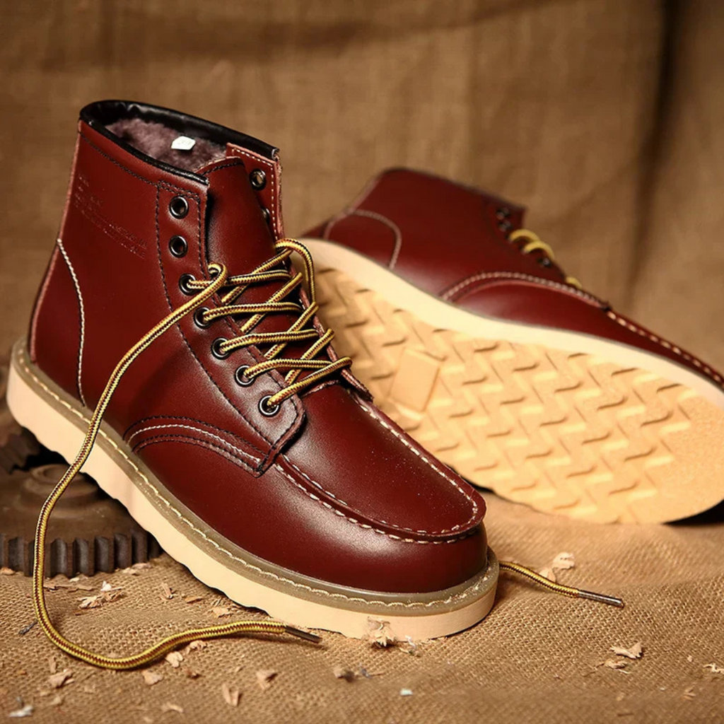 Black Leather Lace Up Vintage Ankle Boots for Men | Weekend Smart Casual