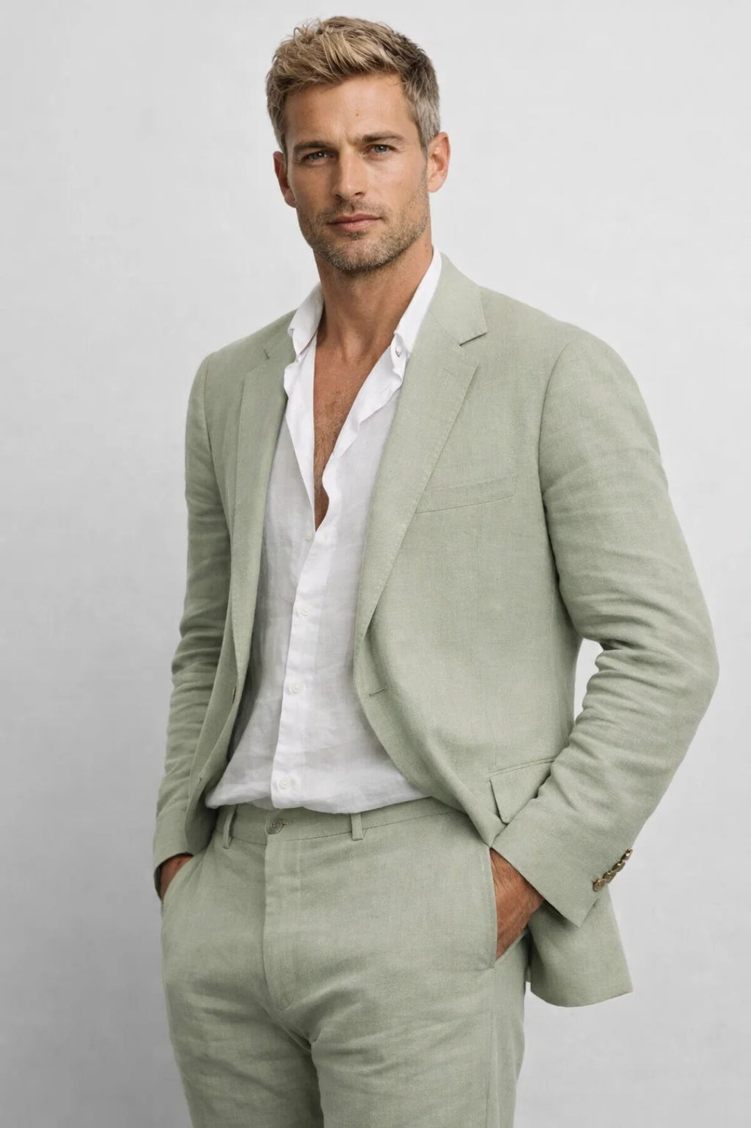 Two-Piece Linen Suit for Men | Regular Fit