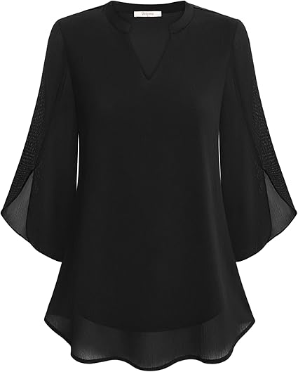 Women's Blouse | V-Neck Design with 3/4 Length Sleeves