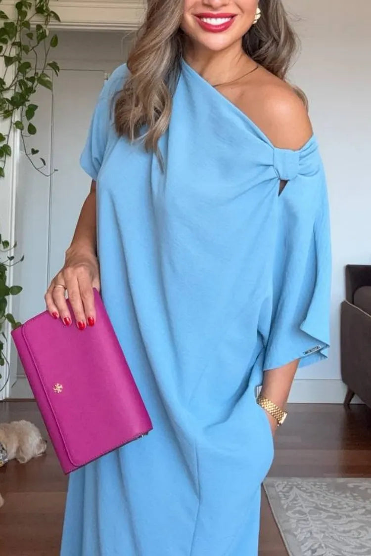 Asymmetric One-Shoulder Maxi Dress for Women