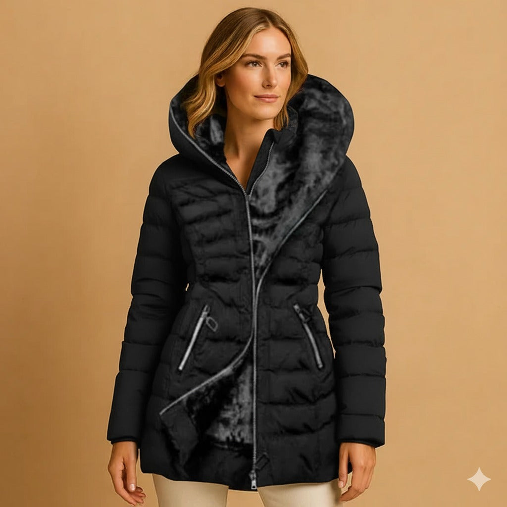Women's Jacket | Quilted with Hood and Warm Insulation