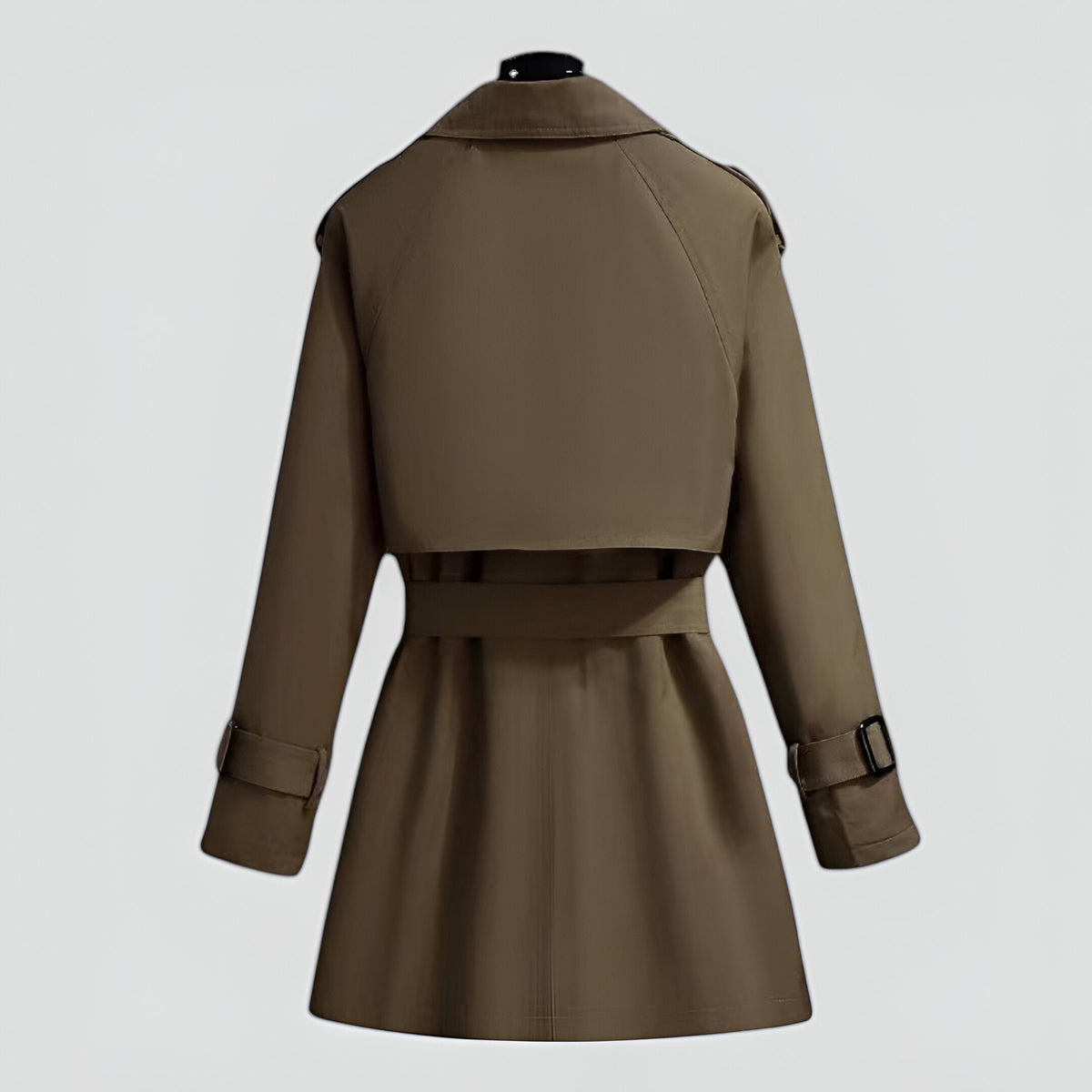 Cotton Blend Double Breasted Mid Length Trench Coat for Women | Spring and Fall