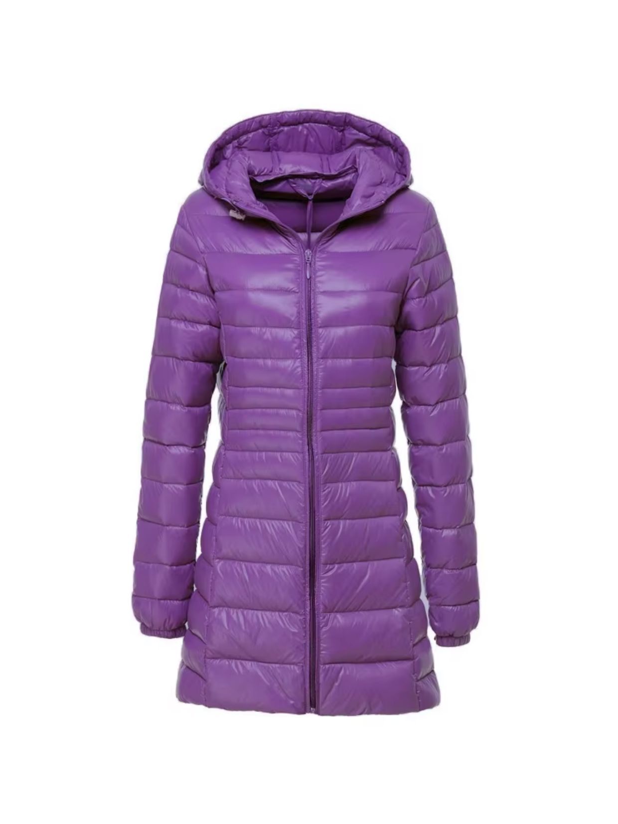 Women's Quilted Winter Jacket | Long Hooded Coat