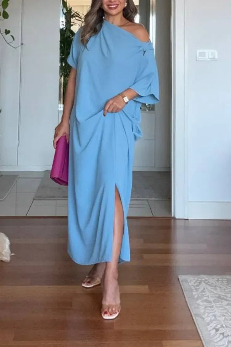 Asymmetric One-Shoulder Maxi Dress for Women