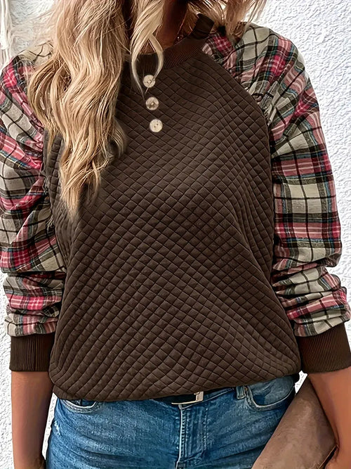 Babette™ Women's Sweater with Checked Sleeves