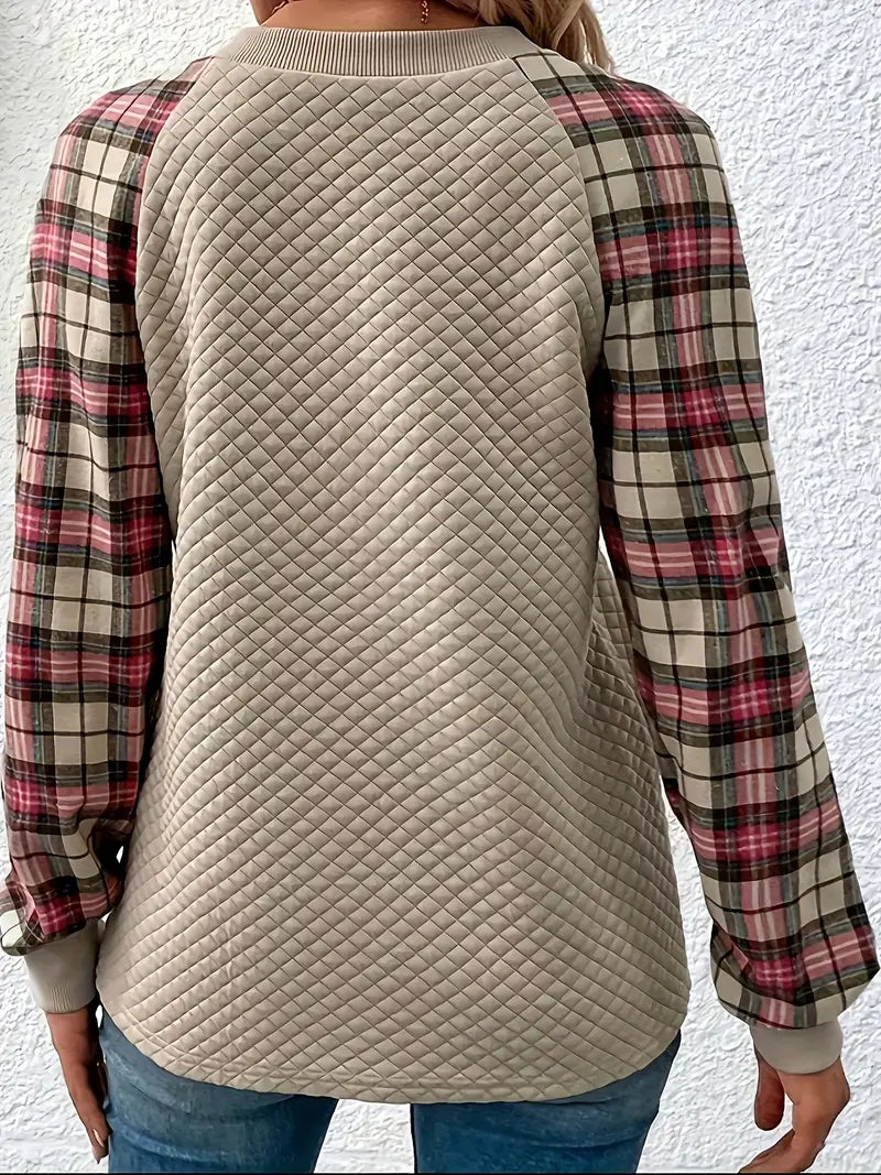 Babette™ Women's Sweater with Checked Sleeves
