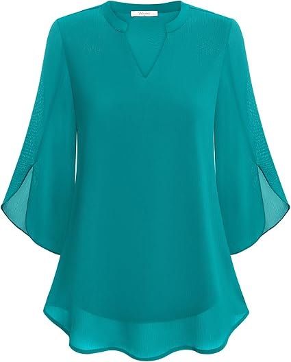 Women's Blouse | V-Neck Design with 3/4 Length Sleeves