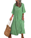 Floral Print Puff Sleeve Maxi Dress for Women | Summer Boho