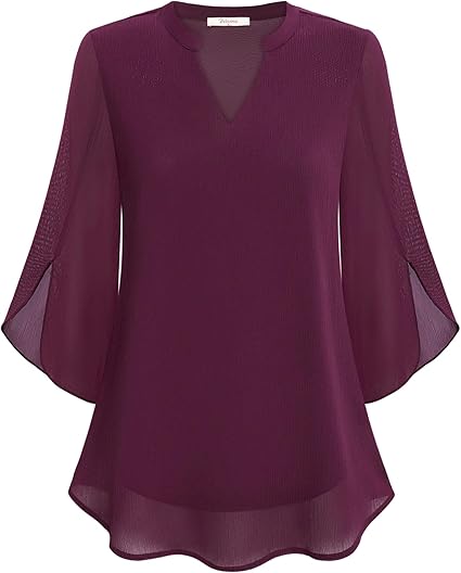 Women's Blouse | V-Neck Design with 3/4 Length Sleeves