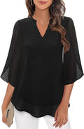 Women's Blouse | V-Neck Design with 3/4 Length Sleeves