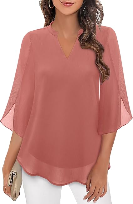 Women's Blouse | V-Neck Design with 3/4 Length Sleeves
