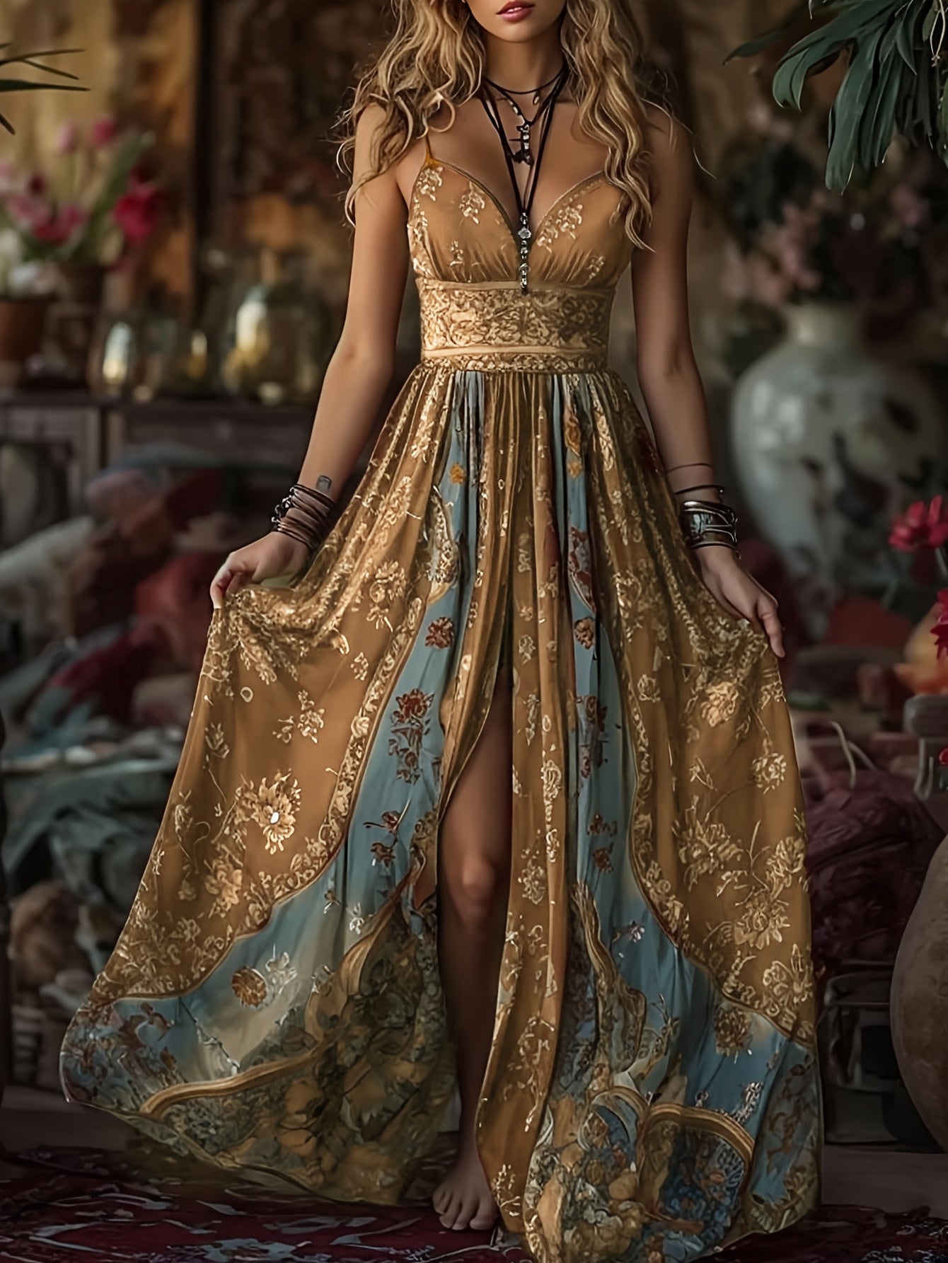Floral Print Maxi Dress for Women | Beach and Holiday Wear
