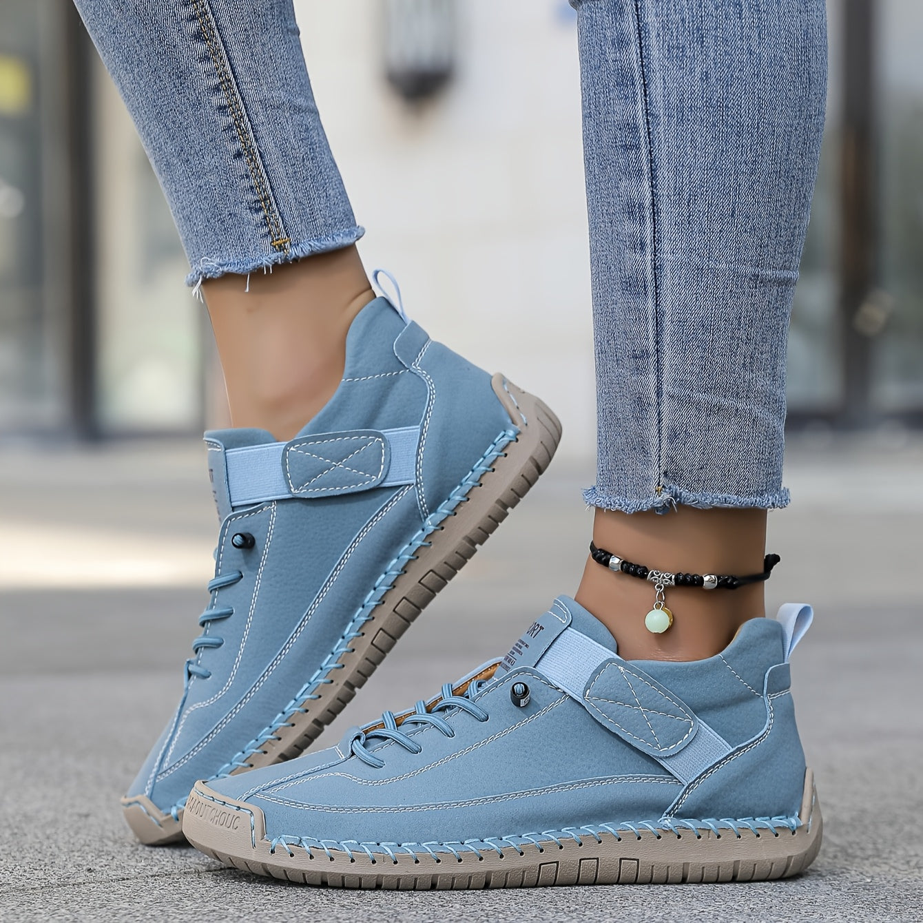 Slip-On Orthopedic Sneakers for Women with Velcro Strap