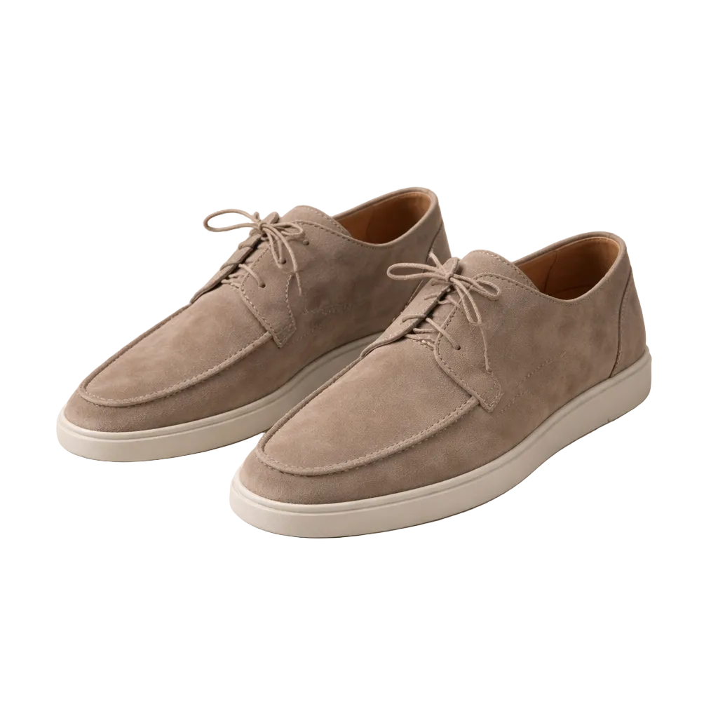 Suede Closed Toe Lace-Up Loafers for Men